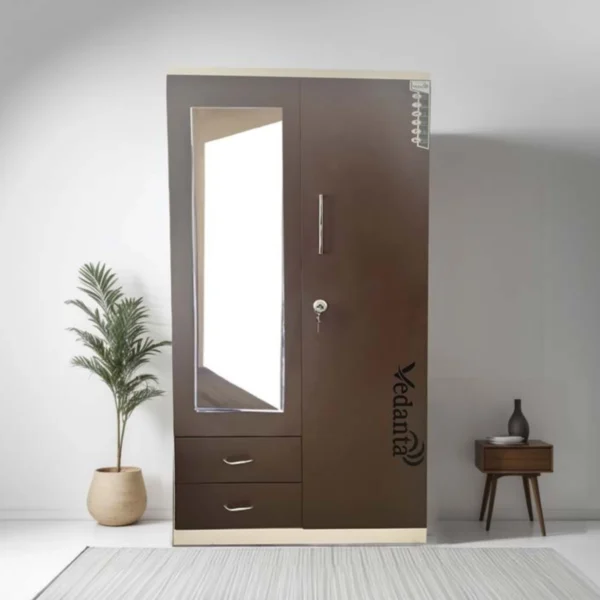 2-Door Premium Steel Almirah with Mirror – Model 4208
