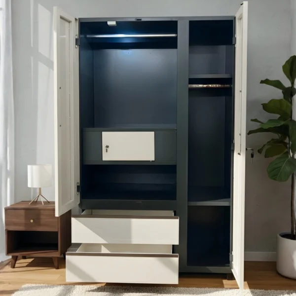 3-Door Premium Steel Almirah with Mirror and Digital Lock – Model 4859 - Image 2