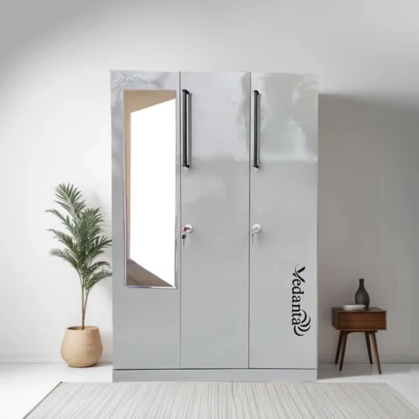 3-Door Premium Steel Almirah with Mirror and Digital Locker – Model 4853