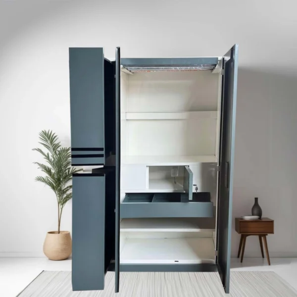 3-Door Premium Steel Almirah with Mirror – Model 4852 - Image 2