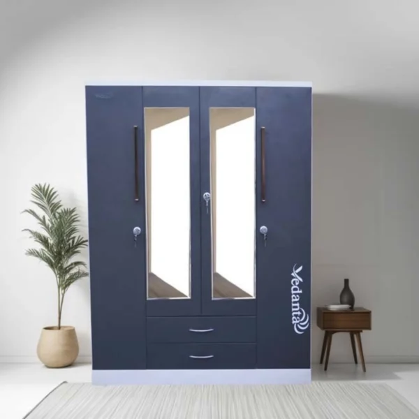 4-Door Premium Steel Almirah with Dual Mirror and Digital Locker – Model 6001/6002