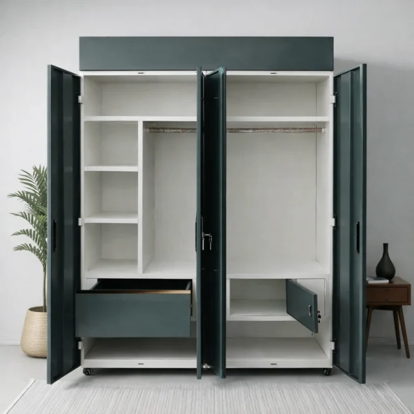 4-Door Premium Steel Almirah with Mirror and Secure Locker – Model 6003 S - Image 2